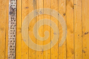 Background of yellow painted boards