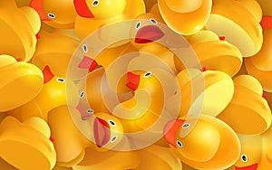 Background with yellow rubber ducks