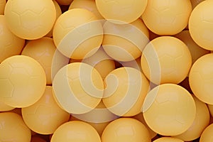 Background of yellow soccer balls. 3d illustration