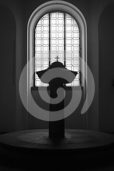 Baptismal font in the Catholic Church