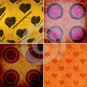 Backgrounds with hearts and circles