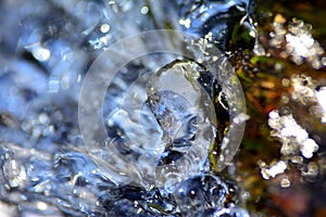 Backgrounds on Ice and porling water sunny day