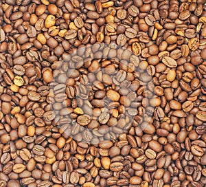 Backgrounds Many coffee beans are brown and have a pleasant aroma.