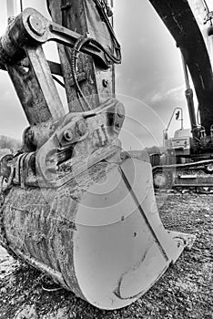 Backhoe closeup