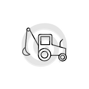 backhoe equipment icon. Element of construction machine icon for mobile concept and web apps. Thin line backhoe equipment icon can