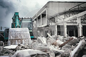 Backhoe, Excavators machine in construction site