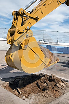 Backhoe Heavy Equipment Construction Zone