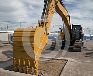 Backhoe Heavy Equipment Construction Zone
