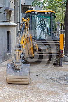 Backhoe Loader Street Construction