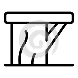 Backless bench icon, outline style