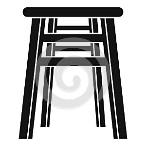 Backless chair icon, simple style