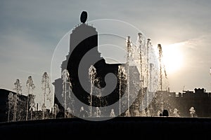 Backlight in Catalonia Square Plaza de Cataluna photo