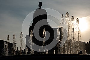 Backlight in Catalonia Square Plaza de Cataluna photo