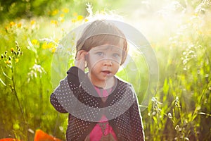 Backlight girl portrait