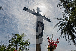 Backlight Jesus on the cross