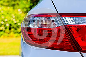 Backlight of white car