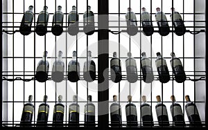 Backlighted bottles background