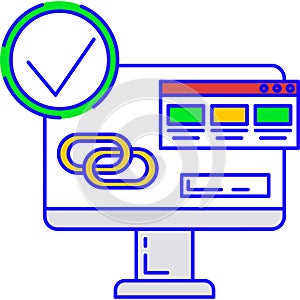 Backlink building icon vector seo web development