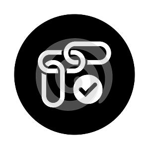 Backlink Checker icon. Black vector graphics