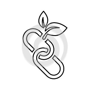 Backlink icon. Line, outline design