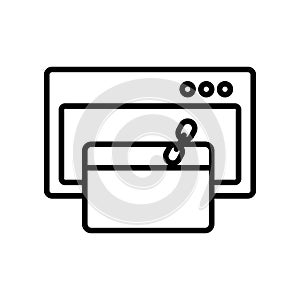 Backlink icon linear logo mark in black and white