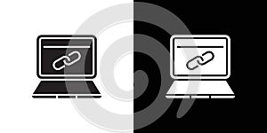 Backlink icon Thin line flat illustration