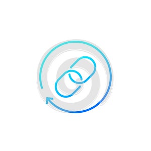 Backlink line icon on white