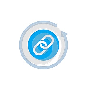 Backlink vector icon on white