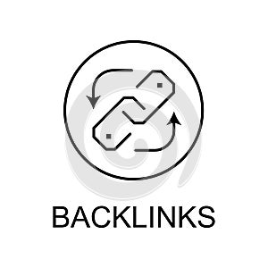 backlinks line icon. Element of seo and web optimization icon with name for mobile concept and web apps. Thin line backlinks line