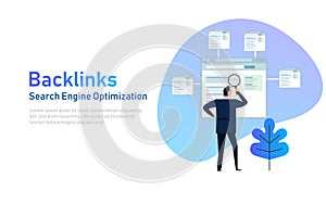 Backlinks or link building. seo concept. illustration