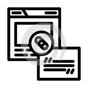 backlinks seo line icon vector illustration