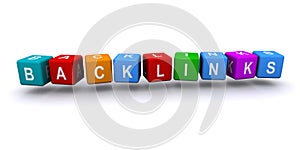 Backlinks word block on white