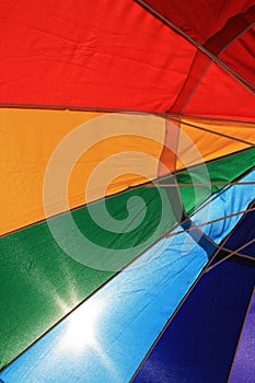 Backlit beach umbrella