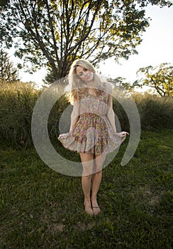 Backlit Blond in Sun Dress