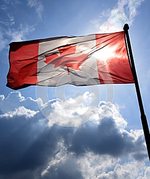 Backlit Canadian flag