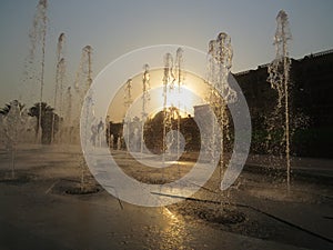 Backlit Fountains in Abu Dhabi