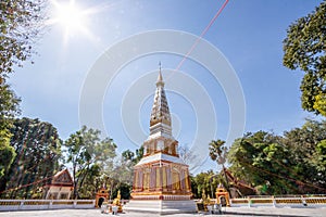 Backlit image, sunrise, pagoda, Thai temple, Buddhist religion, bright sky