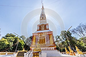 Backlit image, sunrise, pagoda, Thai temple, Buddhist religion, bright sky