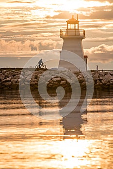 Backlit Lighthouse in Gaspe Peninsula