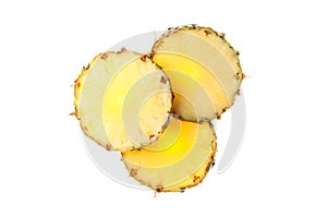 Backlit pineapple slices isolated