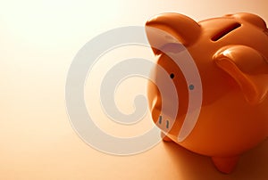 Backlit pink piggy bank