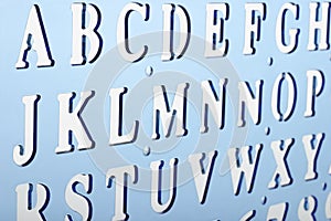 Backlit plastic alphabet stencil