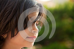 Backlit Portrait of Caucasian Child Girl