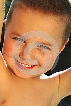 Backlit portrait of a child