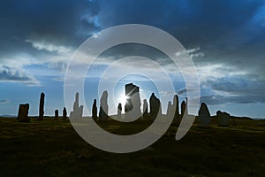 Backlit stone circle