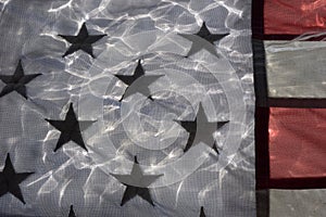 Backlit Weathered U.S. Flag