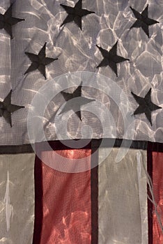 Backlit Weathered U.S. Flag