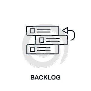 Backlog icon. Line style element from agile collection. Thin Backlog icon for templates, infographics and more