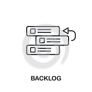 Backlog icon. Line style element from agile collection. Thin Backlog icon for templates, infographics and more photo