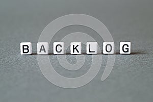 Backlog - word concept on cubes photo